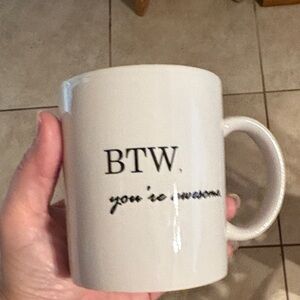 White Mug with Black Text